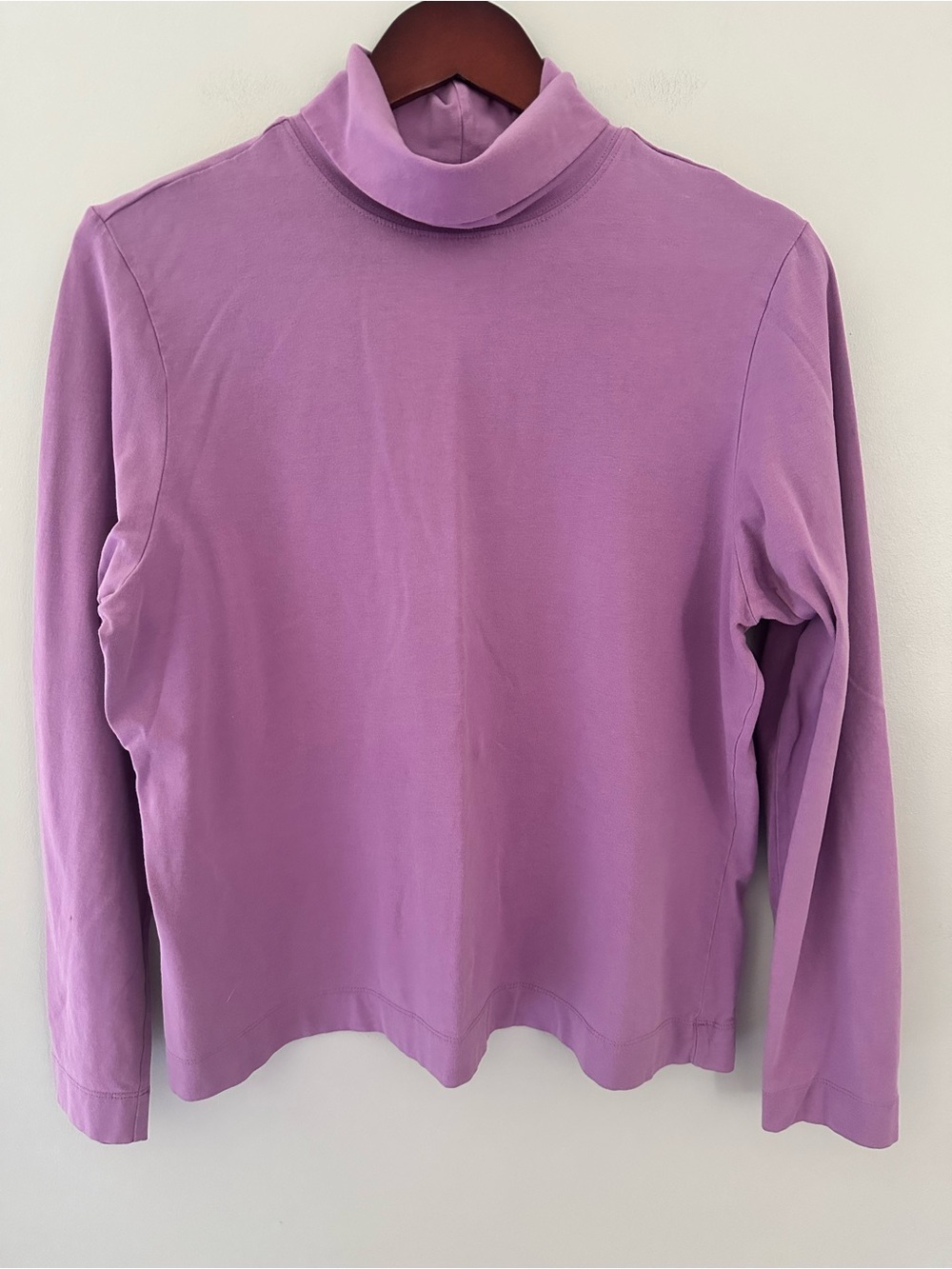 L.L. Bean Lavender Purple Long Sleeve Cotton Turtleneck Top
